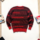 AW85 Asymmetrical Red Stripe Knit Sweater / Jumper (~L~)