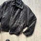 80s Black Triangle Quilted Studded Leather Asymmetrical Jacket Jacket (M~L)