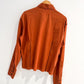 Early 2000s Orange Scar Stitch Cropped Shirt  (M~L)