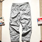Early 2000s Light Grey Asymmetrical Cargo Tech Pants (33~36)