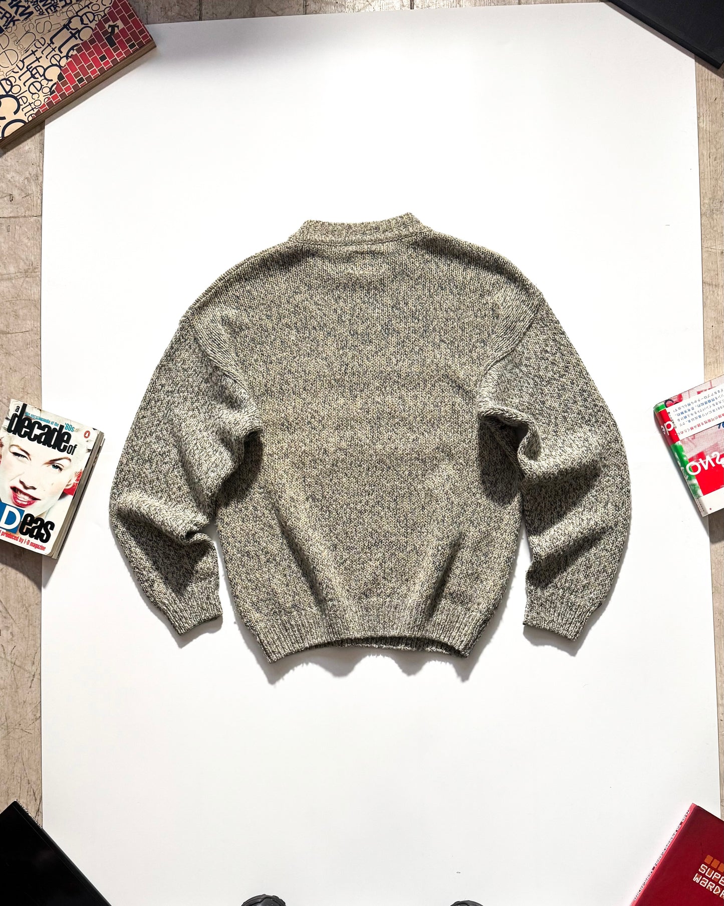 90s Multi Tone Weave Striped Pattern Knit Jumper (~M ~ )