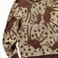 SS89 Layered Brown Beige Organic Pattern Knit Sweater / Jumper (M~L)