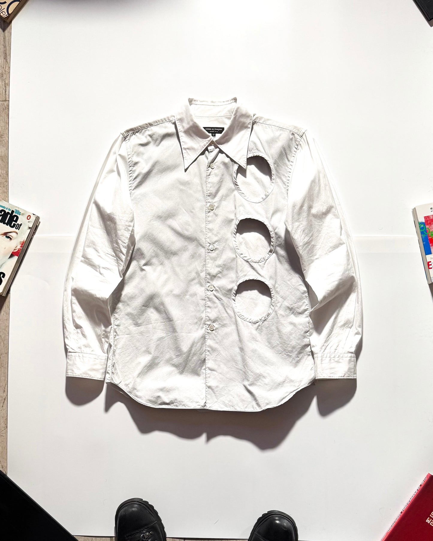 2010s Cutout Panel  White Shirt (M~L)