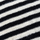 2012 Peter Pan Neck Black White Striped Fleece Jumper  (M~L)