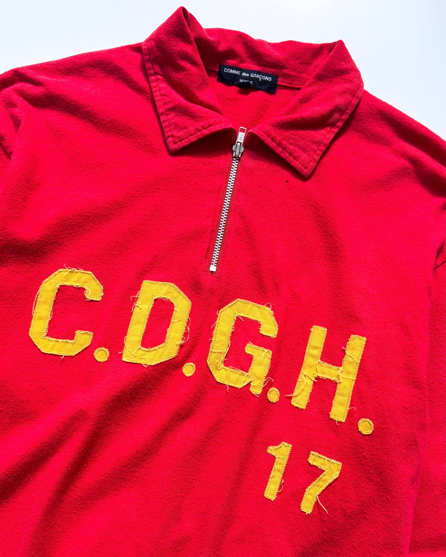 2005 Vintage Americana Sportswear Inspired Spellout Quarter Zip Long Sleeve Polo (S~M)