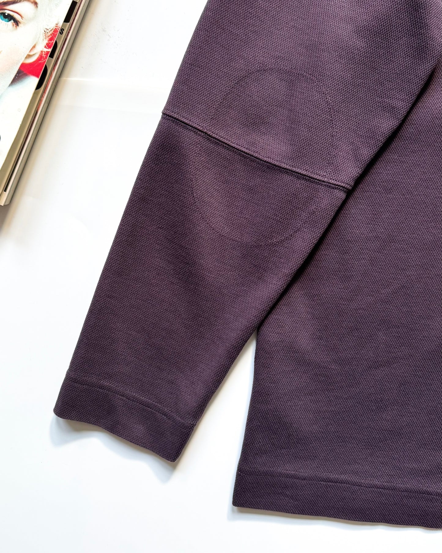 2000s Muted Egg Plant Tone Minimal Quarter Zip Long Sleeve Polo (~M~)