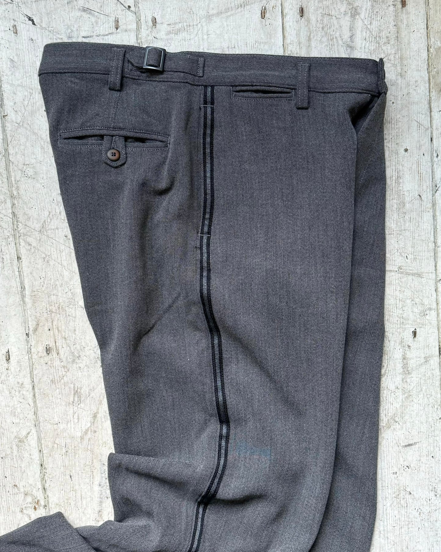 2003 Side Stripe Grey Virgin Wool / Cotton Blend Pants  (30~31)