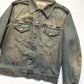Early 2000s Brown Leather Lace Detail Ages Denim Jacket (~M~)