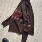 Early 2000s Brown Striped Quarter Zip Knit Jumper  (~M~)