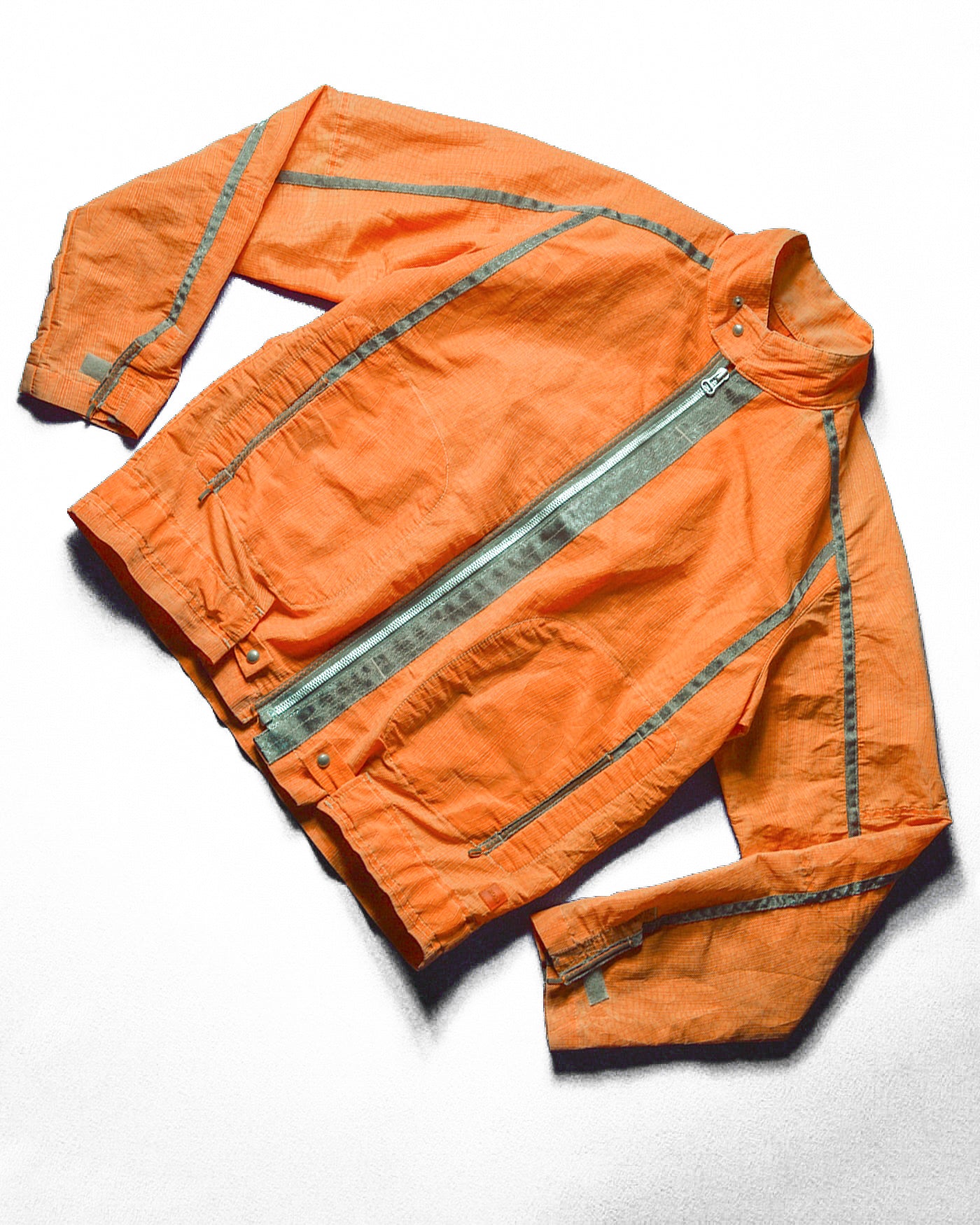 2005 Orange Grain Stitch Pattern Parachute Jacket (~XL~)