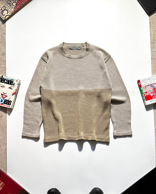 1993 Tonal Beige Split Knit Jumper (~M~)