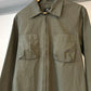 Cotton Polyurethane Coated Sage 3-D Breast Pocket Zip Up Overshirt / Jacket (M)