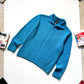 Early 2000s Vivid Blue Collared Chunky Ribbed Knit Jumper (~L~)