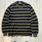 2013 Black / Washed Olive Striped Pattern Knit Jumper  (~M~)