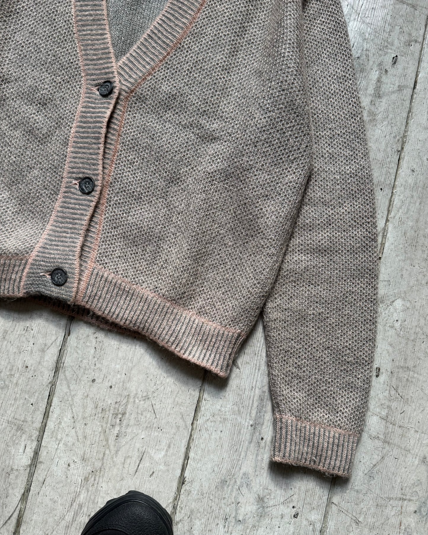 Scale Texture Blush / Grey Knit Jumper / Cardigan  (~S~)