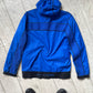 Royal Blue Shirt Crinkle Effect Panelled Contrast Stitch Windbreaker Jacket (S~M)