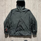 FW1999 Grey/ Green Hooded Snap Down Lightly Padded Minimal Jacket (~M~)