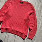 90s Bright Coral Cable Knit Jumper (~M~)