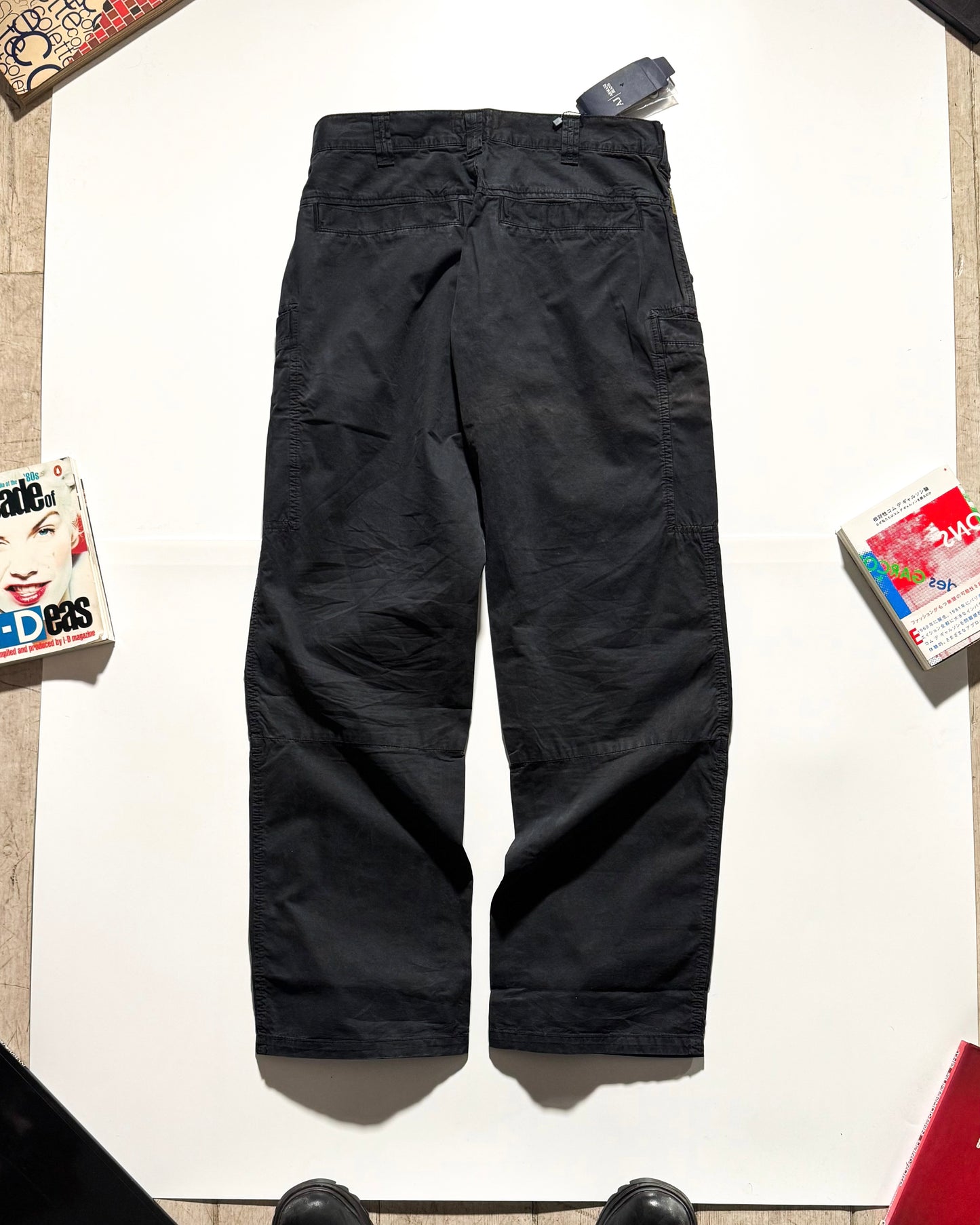 Early 2000s  Washed Black Deep Grey Cargo Trousers  (30~32)