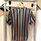 1999 Trompe-L’oeil Scanned Woven Print Technique Striped / Top (~M~)