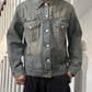 Early 2000s Brown Leather Lace Detail Ages Denim Jacket (~M~)