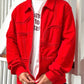 AW01 Tectonic Panelled Red Jersey Work Jacket (M~L)