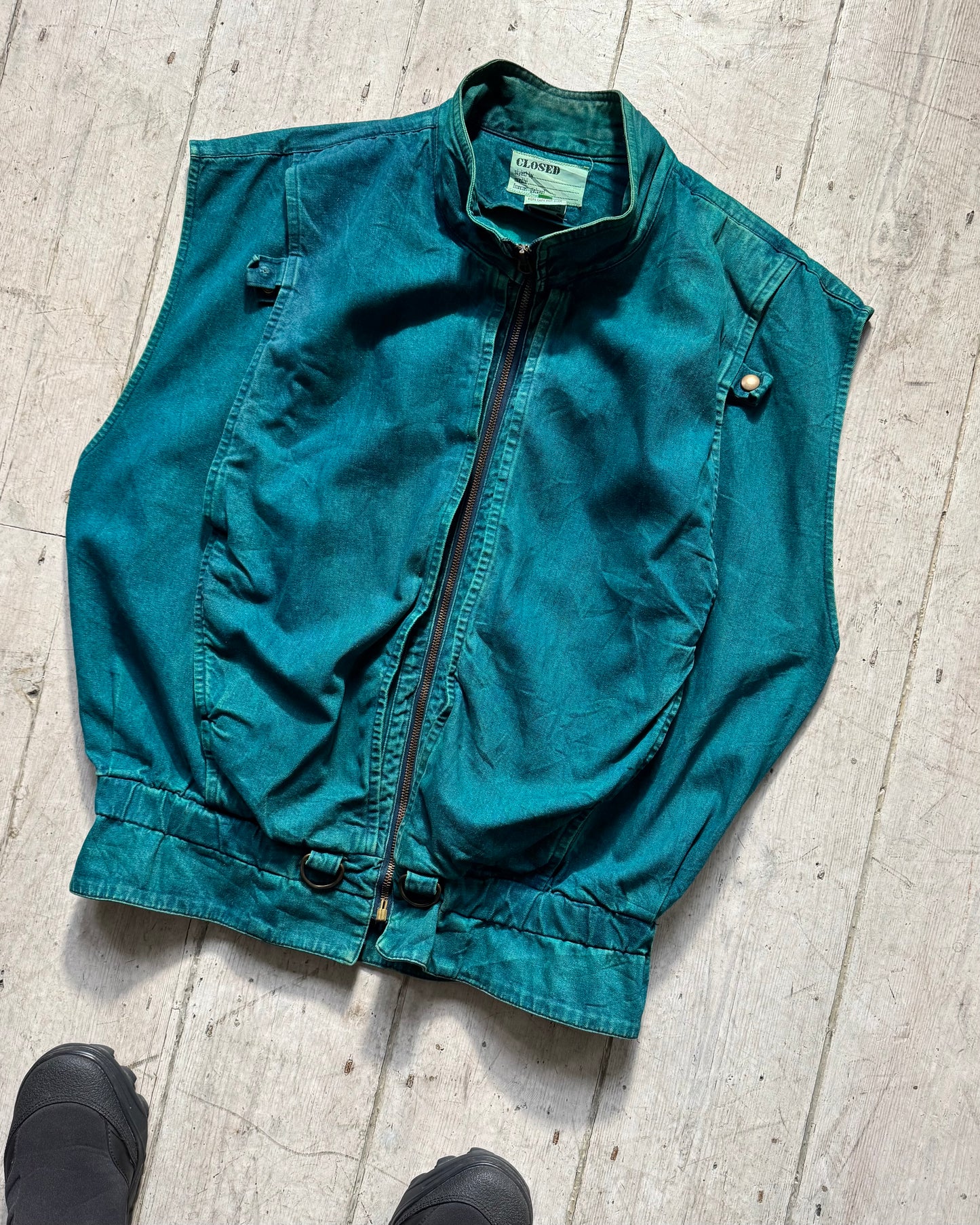 Closed 80s Teal Denim Life Saver Style Vest (~L~)