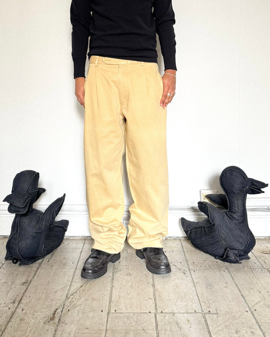 90s Beige Pleated Pants  (34~36)