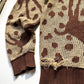 SS89 Layered Brown Beige Organic Pattern Knit Sweater / Jumper (M~L)