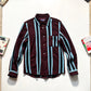 2002 Maroon Blue Black Vertical Striped Shirt (~M~)