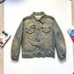 Early 2000s Brown Leather Lace Detail Ages Denim Jacket (~M~)