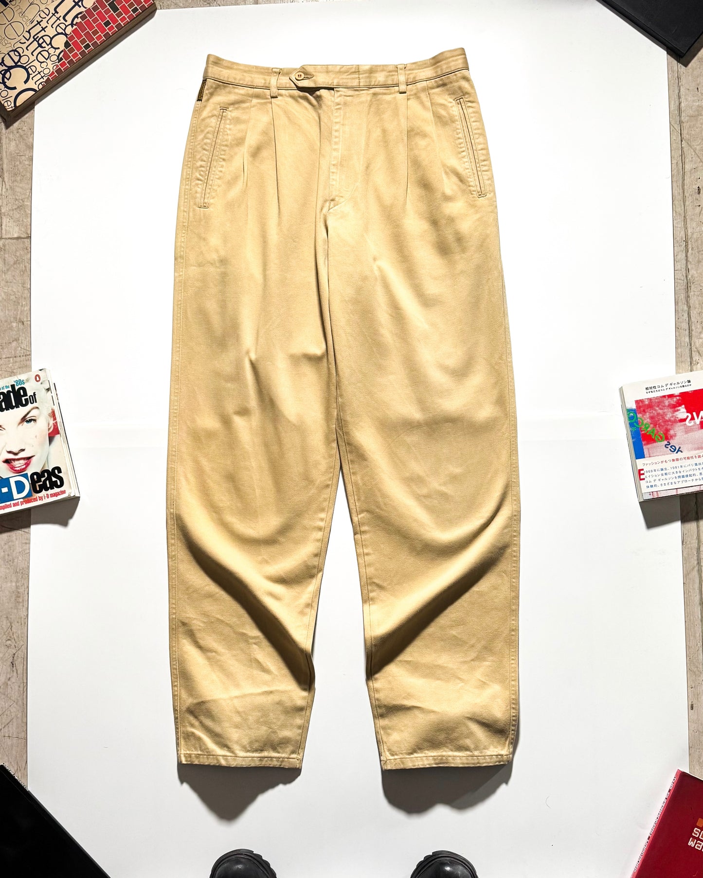 90s Beige Pleated Pants  (34~36)
