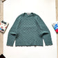 2001 Tonal Grid Pattern Washed Teal Knit Jumper (~M~)