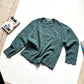 2001 Tonal Grid Pattern Washed Teal Knit Jumper (~M~)