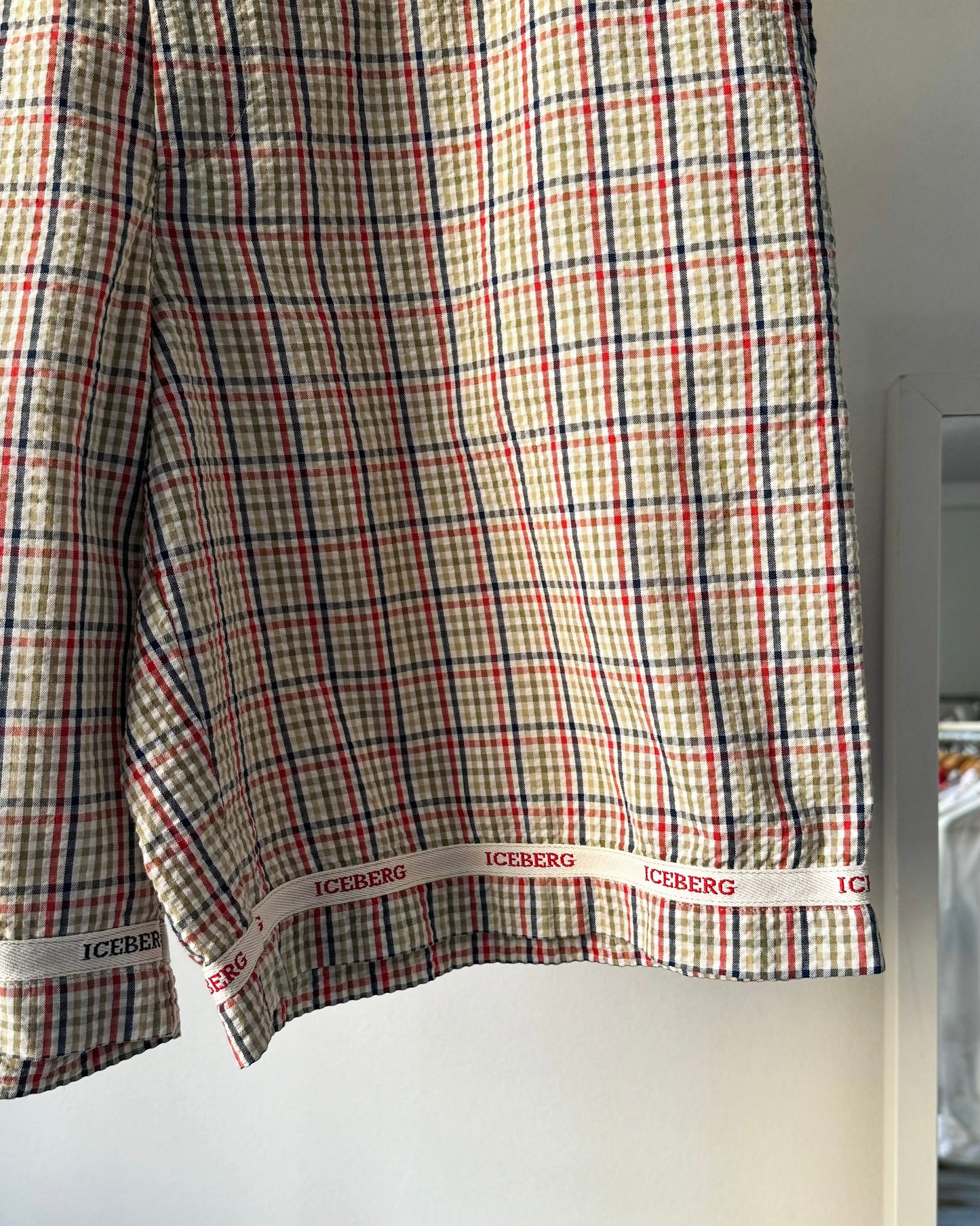 Iceberg Seersucker Plaid Shorts (32~34)