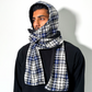 Blue Plaid / Black Reversible Scood Harf (OS)