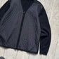 Early 2000s Black Quilted Front Knit Zip Up Cardigan (L~XL)