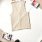 90s Ribbed Cream Knit Vest (~L~)