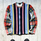2000 Mixed Plaid / Striped Zip Up Jumper (S~M)
