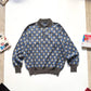 90s Blue / Grey Argyle Pattern Quarter Button Collared Knit Jumper (M~L)