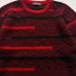 AW85 Asymmetrical Red Stripe Knit Sweater / Jumper (~L~)