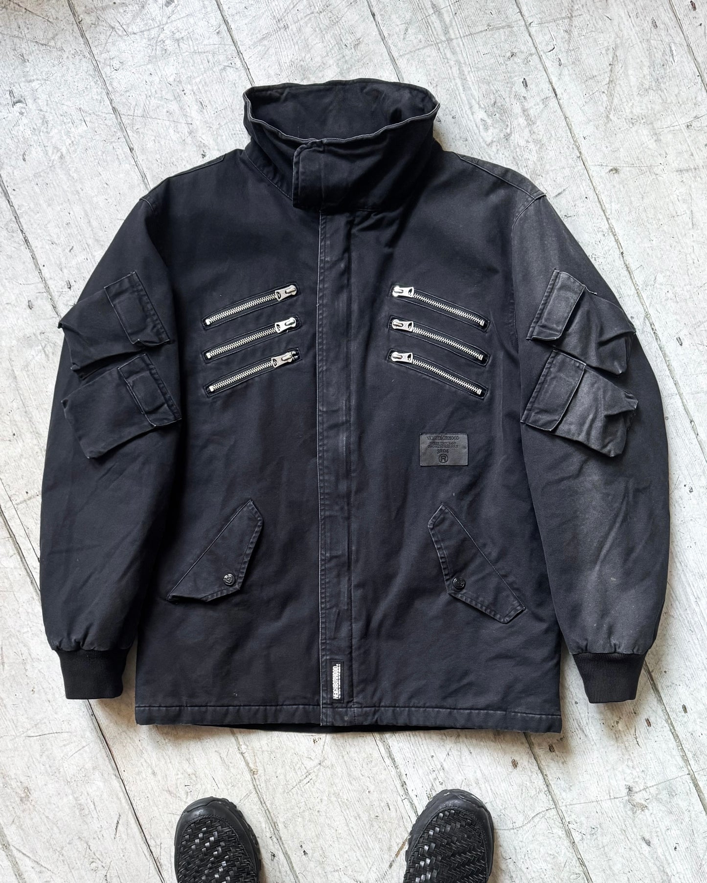 2002 Washed Black Cargo Moto / Astro Jacket (M~L)