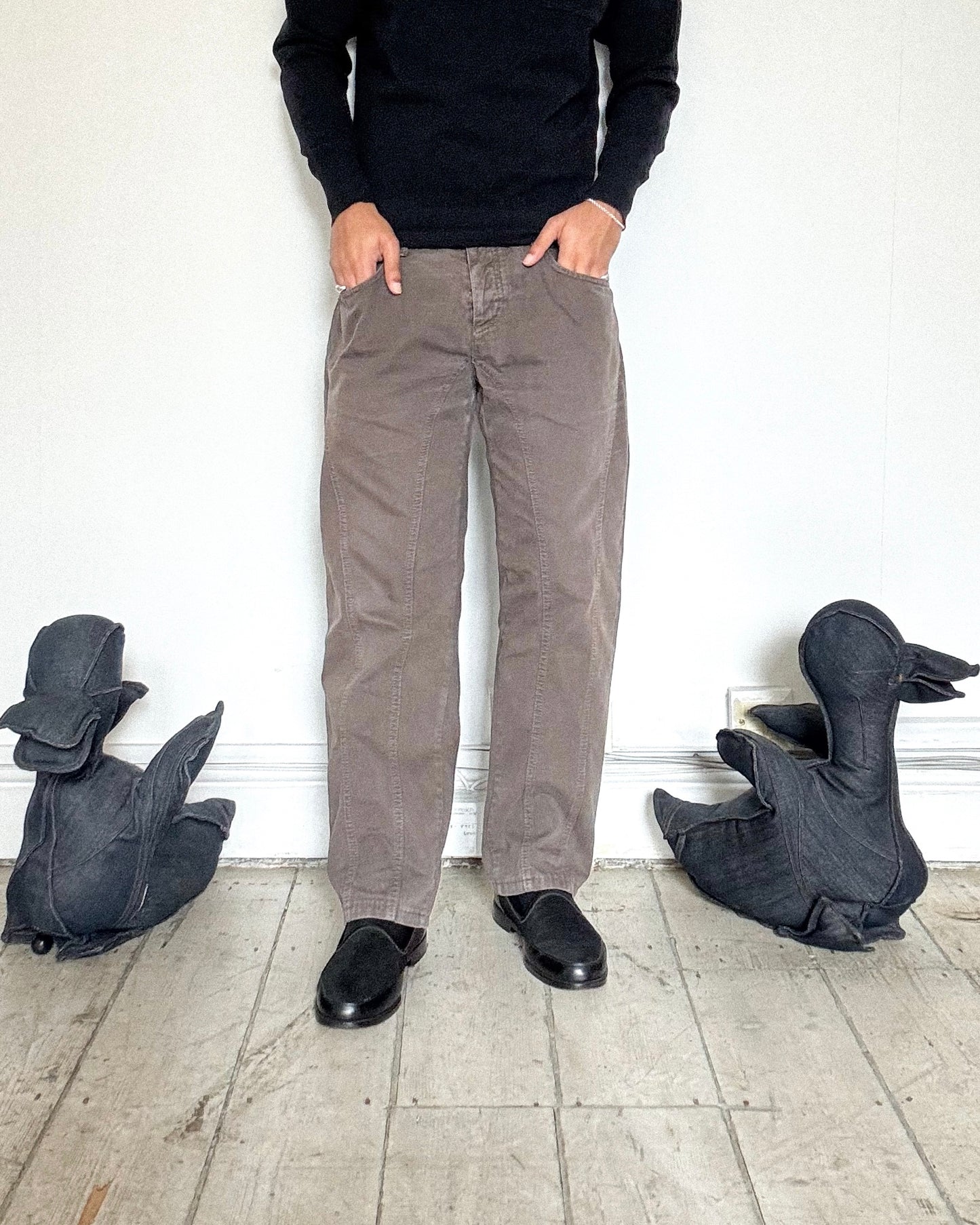 2000s Panelled Khaki Trousers (32~34S)