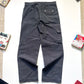 Early 2000s Washed Navy Asymmetrical Patch Pocket Cargo Pants (31~33)