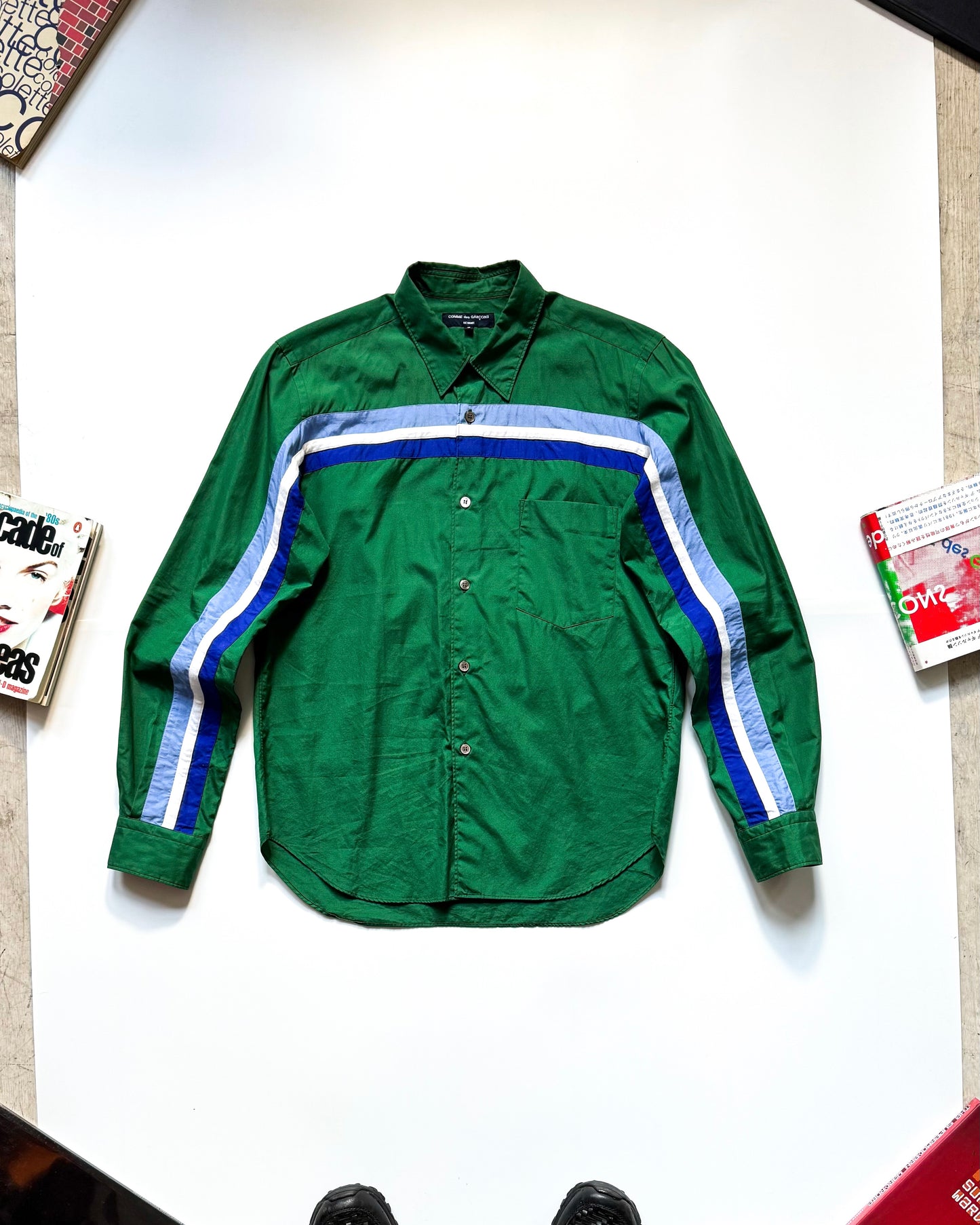 2005 Green Blue Strip Shirt (~S~)