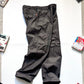 Early 2000s Shimmer Waxed Grey Asymmetrical Zip Cargo Pants (34~36)