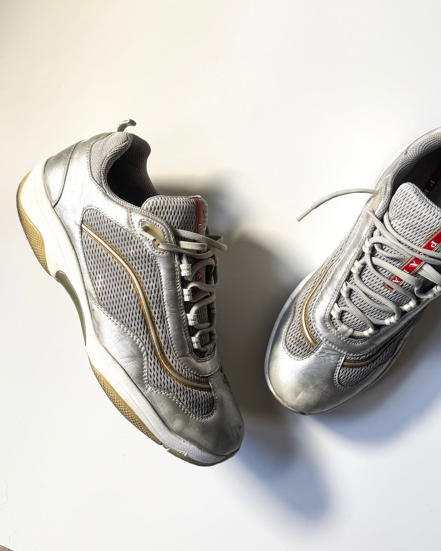 Luna Rossa Sailing White / Silver Sneakers  Shoes (uk8~uk8.5)
