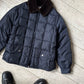 90s Navy Square Quilted Fleece Collar Work Jacket (M~L)