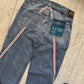 Early 2000s Red/Green Striped Wrap Around Jeans  (30 + 36 + 38 )