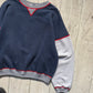 80s Intrepid Fighter Pilot Graphic Contrast Stripe Ribbed Jumper (~M~)